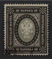 1901, FINNLAND 60 D B, Wappen 10 Mk. Grünlichgrau, Sauber Gestempelt, 180,-€ - Used Stamps