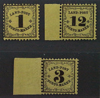 1862, BADEN Landpost 1-3 X ** 1-12 Kr. Komplett Postfrisch, TOP-Qualität, 118,-€ - Nuevos