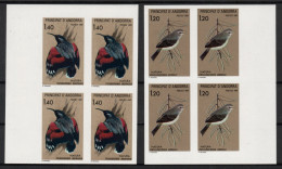 ANDORRA Französisch 315-16 U Viererblock ** Vögel UNGEZÄHNT, Postfrisch, Selten - Unused Stamps