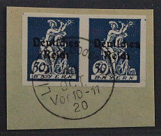 Dt. Reich  123 U Luxus-Briefstück Mit Paar 30 Pfg. UNGEZÄHNT, Geprüft KW 900,- € - Usados
