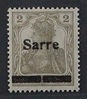 1920, SAAR 1 II A ** Germania/Sarre 2 Pfg. Type II + Plattenf. Geprüft 550,-€ - Ungebraucht
