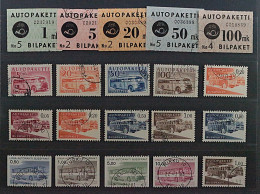 1949/81, FINNLAND AUTOPAKETMARKEN 1-17 X+y, Komplett, Sauber Gestempelt, 177,-€ - Postbuspakete