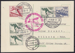 1936, ZEPPELINPOST, Si. 427 Bb Karte Zur OLYMPIA-Fahrt Kpl. Satz 600-602, 225,-€ - Poste Aérienne & Zeppelin