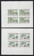 ANDORRA Französisch 352-53 U Vierer-Bogen, Kastanie / Walnuss, UNGEZÄHNT, Selten - Unused Stamps