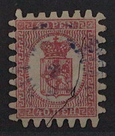 Finnland  9 C Y,  1866, Wappen 40 P. Durchstich C, Geripptes Papier, KW 300,- € - Usados