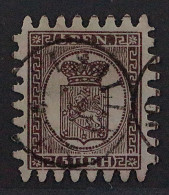 1866, FINNLAND 5 C X, Wappen 5 P. Gestreiftes Papier, Sauber Gestempelt, 250,-€ - Gebruikt