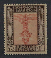 1921, ITALIENISCH LIBYEN 28 K ** 15 C. Diana Mittelstück KOPFSTEHEND, SELTEN - Libië