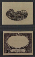 LIECHTENSTEIN 60 P 1, 1 Fr. Phasendrucke UNGEZÄHNT In Schwarz, SELTEN,  340,-€ - Unused Stamps