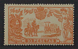 SPANIEN 229 ** 1905, Cervantes 10 Pes. Postfrisch, In Dieser Erh. SELTEN, 440,-€ - Ungebraucht