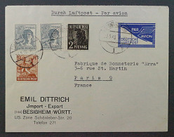 1948, BIZONE JEIA Flugpostzulassungsmarke Auf Luftpost-Brief, Geprüft 400,-€ - Cartas & Documentos
