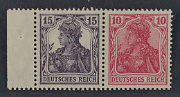 1918/19, Dt.Reich Zusammendruck W 13 Aa *, Germania 15+10 Originalgummi, 300,-€ - Carnets & Se-tenant