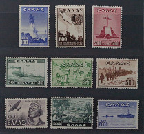 1947, GRIECHENLAND 541-48 ** Befreiung, 8 Werte Kpl. Postfrisch, 100,-€ - Unused Stamps