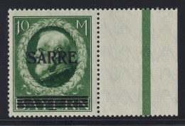 SAARGEBIET 31 II ** Bayern 10 Mk. ABART Postfrisch, Selten, Fotoattest 1000,-€ - Unused Stamps