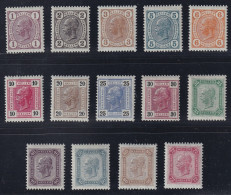 1905, ÖSTERREICH 119-32 ** Kaiser 1-72 H. Ohne Lackstreifen, Postfrisch, 900,-€ - Unused Stamps