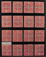 SCHWEIZ PORTO 54-61 X+z (SBK 54-61y+z) VIERERBLOCKS, Zentrische Stempel, 345,-€ - Taxe