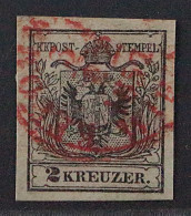 Österreich 1 Y, 1 Kr. ROTER STEMPEL, Klar Zentrisch, Sehr SELTEN, KW 580,- € - Oblitérés