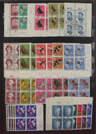 SCHWEIZ, 5 Gute VIERERBLOCK-Sätze Juventute 1953-63 ZentrumStempel, KW 330,-SFr. - Used Stamps