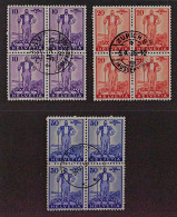 SCHWEIZ 294-96 Viererblock EST (SBK W2-4), Patria Zentrum-Stempel, 260,- SFr - Used Stamps