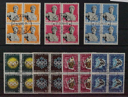 SCHWEIZ VIERERBLOCKS (SBK 259-61w, W25-28w), Zentrisch Gestempelt, 200,-SFr - Used Stamps