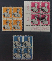 SCHWEIZ SBK 259-61 X, Sihl Papier Kpl In VIERERBLOCKS Zentrum-Stempel, 750,-SFr. - Used Stamps