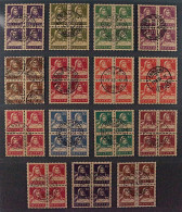 SCHWEIZ, Tell 15 Versch. Hochwertige VIERERBLOCKS, Zentrum-Stempel, 1316,-SFr - Used Stamps