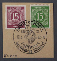 Alliierte  921 U, 15 Pfg. UNGEZÄHNT, Briefstück Sonderstpl. Geprüft KW 600,- € - Used