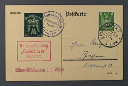 Flugmarke 13 A K, Büchelberg 1 Mk. Aufdruck KOPFSTEHEND, Flugkarte, KW 375,- € - Notausgaben Britische Zone
