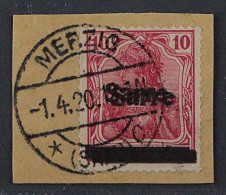 1920, SAAR 6 A I DD, Germania 10 Pfg. DOPPELAUFDRUCK, RARITÄT Fotoattest 1500,-€ - Usati