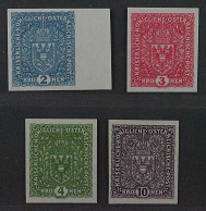 1917, ÖSTERREICH 204-07 I Z U (*) Wappen 2-10 Kr. UNGEZÄHHNT, Rarität, 1000,-€ - Neufs