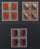SCHWEIZ 153-55, Viererblock Juventute 1920 Kpl ZentrumStempel, Geprüft 1140,-SFr - Used Stamps