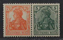 1918, Dt.Reich Zusammendruck W 6 Ab ** Germania 7 1/2 Pfg. + 5 Pfg, KW 200,-€ - Carnets & Se-tenant