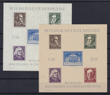 1946, SBZ   Bl. 3 A+B ** Blockpaar Nationaltheater Weimar, Postfrisch, 115,-€ - Neufs