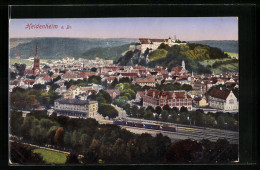 AK Heidenheim A. D. Brenz, Zug Und Stadt Aus Der Vogelschau  - Heidenheim