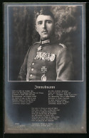 Foto-AK Sanke Nr. 377: Heldenflieger Immelmann In Uniform Mit Ordenspange  - 1914-1918: 1st War