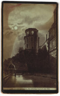 Fotografie Unbekannter Fotograf, Ansicht Heidelberg, Schloss Mit Achteckigem Turm Und Altan Im Mondschein  - Lieux
