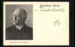 AK Lang Lebe Unser Bismarck!, Portrait Von Otto Von Bismarck Im Halbprofil  - Personnages Historiques