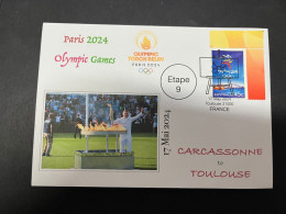 18-5-2024 (5 Z 27) Paris Olympic Games 2024 - Torch Relay (Etape 9) In Toulouse (17-5-2024) With OLYMPIC Stamp - Eté 2024 : Paris