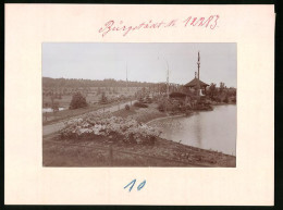 Fotografie Brück & Sohn Meissen, Ansicht Burgstädt, Holzbrücke Mit Teich Und Pavillon Im Wettinhain  - Lieux