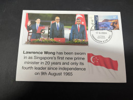 18-5-2024 (5 Z 27) Lawrence Wong Has Been Sworn In As Singapore Prime Minister (with OZ Stamp) - Singapur (1959-...)