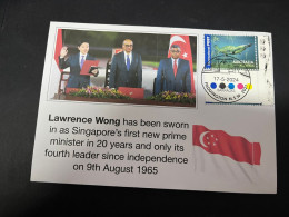 18-5-2024 (5 Z 27) Lawrence Wong Has Been Sworn In As Singapore Prime Minister (with OZ Stamp) - Singapur (1959-...)