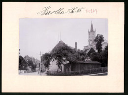 Fotografie Brück & Sohn Meissen, Ansicht Hartha I. Sa., Strassenpartie An Der Kirche  - Lieux