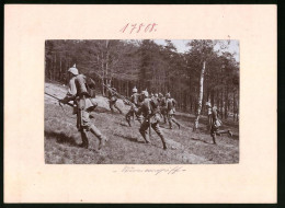 Fotografie Brück & Sohn Meissen, Ansicht Dresden, 12. Kgl. Sächsisches Infanterie-Regiment Nr. 177 Beim Sturmangriff  - Oorlog, Militair