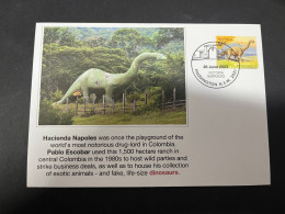 17-5-2024 (5 Z 23)  Dinoaur Stamp - Hacienda Napoles (Pablo Escobar Drug Lord Residence In Colombia) - Vor- U. Frühgeschichte