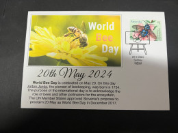 17-5-2024 (5 Z 23)  20th Of May Is " World Bee Day " (with Australian Bee Stamp) - Honeybees