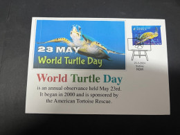 17-5-2024 (5 Z 23)  23th Of May Is " World Turtle Day " (with Australian Turtle Stamp) - Mundo Aquatico