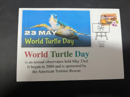 17-5-2024 (5 Z 23)  23th Of May Is " World Turtle Day " (with Australian Crocodile Stamp) - Mundo Aquatico