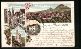 Lithographie Reutlingen, Ortsansicht Mit Oberer Wilhelm-Strasse  - Reutlingen