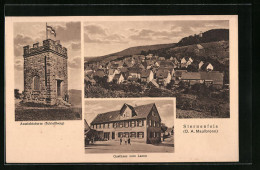 AK Sternenfels, Ortsansicht Mit Gasthaus Zum Lamm Und Aussichtsturm  - Autres & Non Classés