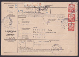 Bund Brief MEF 264 Heuss HOPPECKE BRILON N. Brüssel Belgien Paketkarte 30.11.61 - Storia Postale