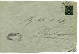 64402 - Altdeutschland / Wuerttemberg - 1908 - 5Pfg DienstGAU BUCHAU -> RIEDLINGEN, Etw Buegig - Briefe U. Dokumente